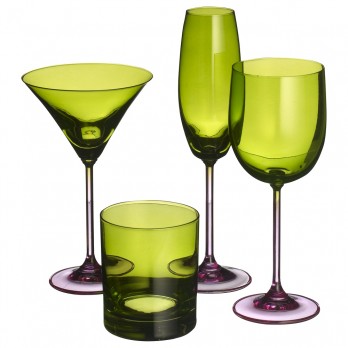 John Lewis Playnation Glassware, Green_Pink