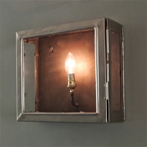 Square Zinc Box Wall Light, Uniche