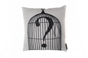Bird Cage Question Mark Cushion, Rory Dobner