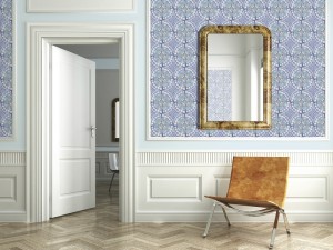 old blue wallpaper tiles, louise body