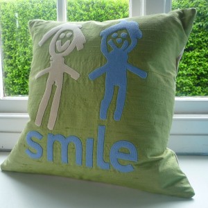 SMILE_apple-green_silk_liz_foster_handmade_applique_cushions