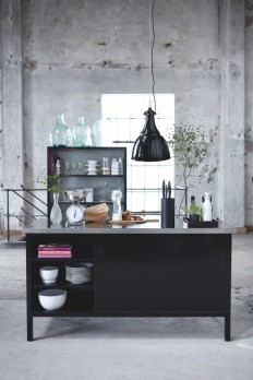Cass Industrial Black Gloss Metal Pendant, Alexander and Pearl