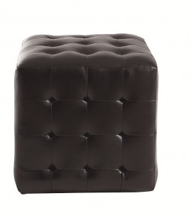 Chesterfield Black Upholstered Stool, Maisons Du Monde