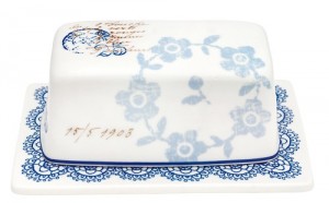 Stoneware Butter Dish, Berry Red