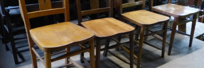 Harlequin Set of Cross Back Church Chapel Chairs
