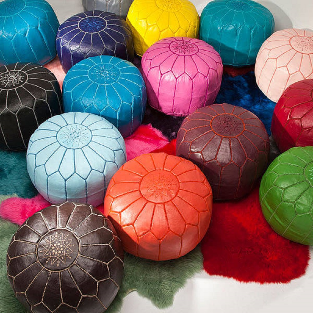Finds Moroccan Leather Pouffe Homegirl London