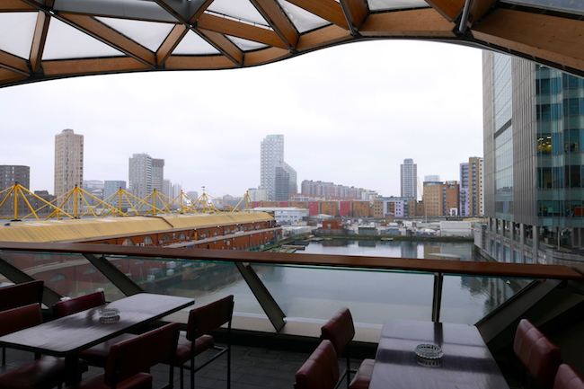 byrde Editor Descent ten things to do in canary wharf london, view from giant robot food hall |  Homegirl London